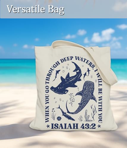 Image of Aesthetic Christian Gifts Tote Bag for Church, Religious Tote Bag for Bible Study, Medium Size with Inner Pocket