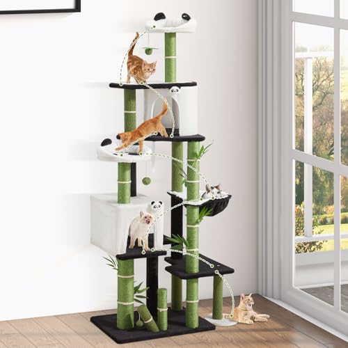 Torre para gatos Erinnyees 71.3 pulgadas con diseño panda miniatura 7