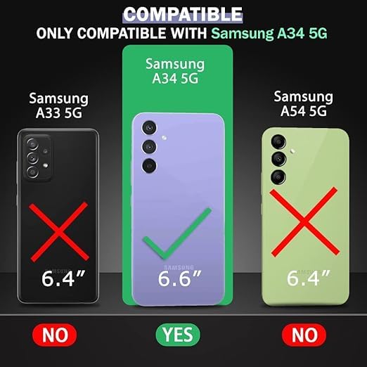 Image of COVERBLACK Rubber Back Cover for Samsung A34 5G - SM-A346E - Transparent