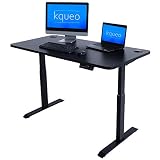 Kqueo Bureau Assis Debout électrique Active 120- Plateau 120x60 cm, 2 Moteurs, Table Reglable Hauteur 66-130cm, Panneau de Contrôle Digital, Capacité De Charge 110 Kg