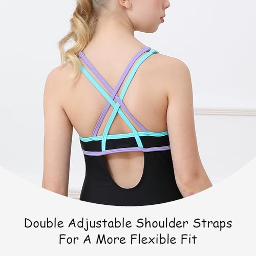 Belovance Girls Swimsuit One Piece Swimwear Adjustable Straps Back Cutout Athletic Sport Kids Tween Bathing Suit 5-14 Years4