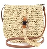 1.👜👜【Sac en paille d'été tendance】Notre sac bohème sac en paille femme propose quatre styles (sac seau, sac à pompon, sac rétro, sac demi-cercle), chacun unique et un accessoire tendance pour créer un look estival décontracté.