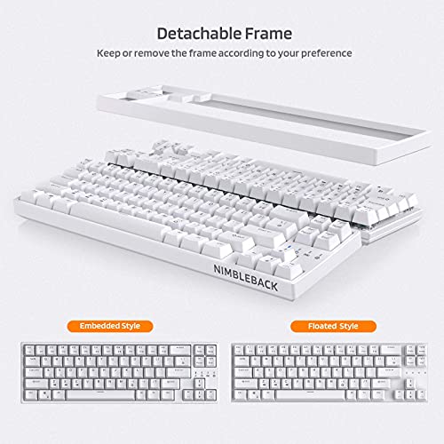 Image of LTC NB681 Nimbleback Wired 65% Mechanical Keyboard, RGB Backlit Ultra-Compact 68 Keys Gaming Keyboard with Hot-Swappable Switch and Stand-Alone Arrow /Control Keys (Hot Swappable Brown Switch, White)
