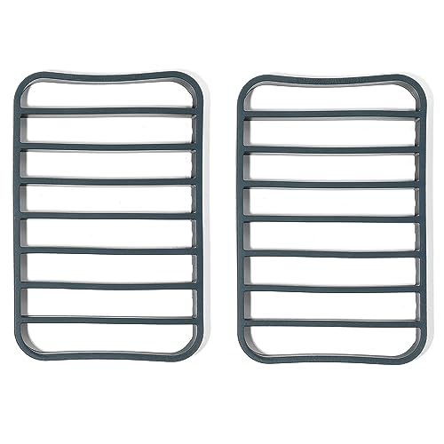 Comparison: Best Pan To Use In Kitchen 9 The Silicone Kitchen Silicone Roasting Rack Pan Extra Large, Dishwasher Safe, BPA Free, Non-Toxic, 7 in by 10.75 in, Navy, 2 Pack