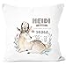 SpecialMe® personalisierbares Kissen zur Geburt Rehkitz Watercolor, Geburtskissen Mädchen, Namenskissen Geschenk Geburt, Kissen-Bezug ohne Füllung weiß Unisize