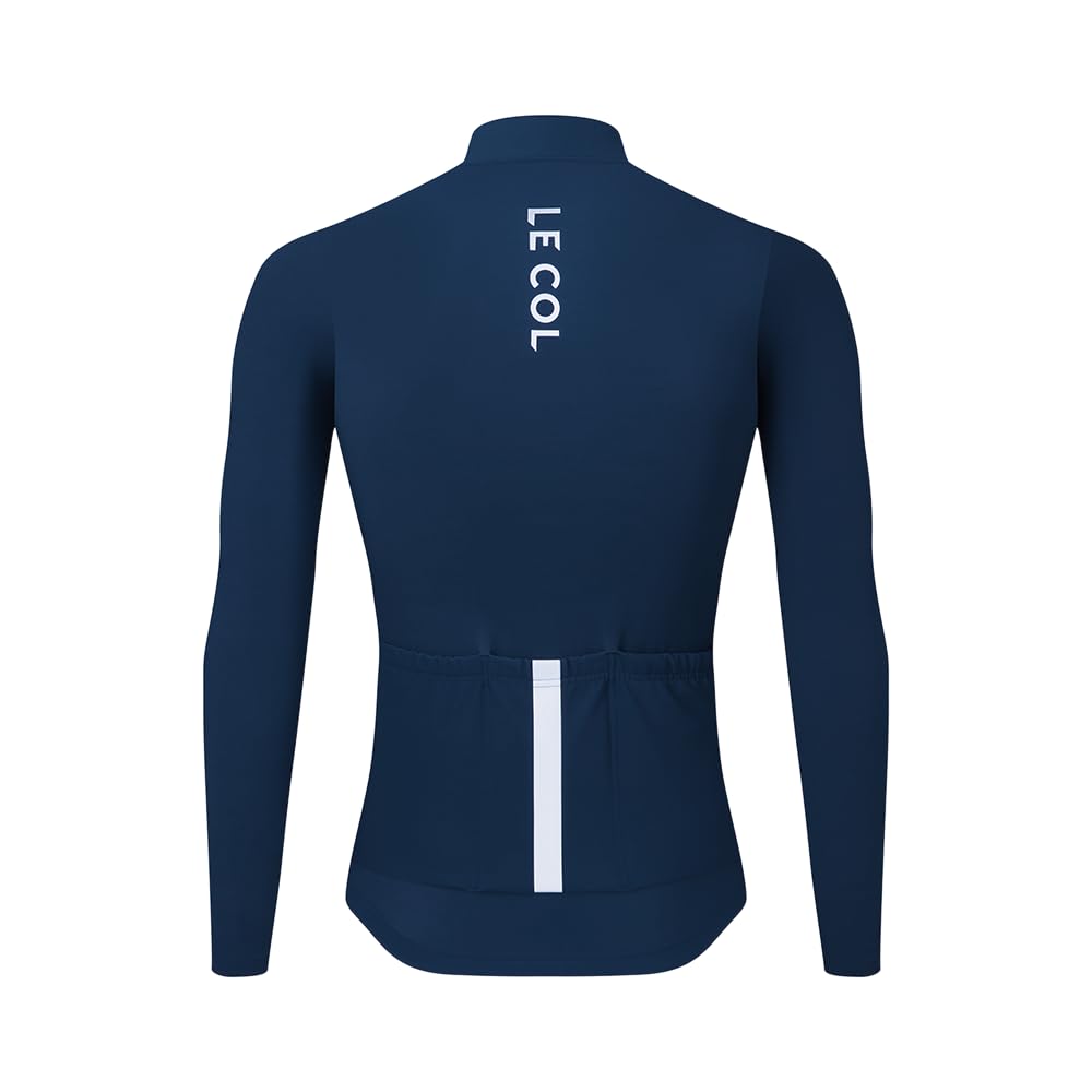 LE COL Pro Aqua Zero - Camiseta de manga larga para hombre, transpirable, bolsillos traseros, resistente al agua, cierre de cremallera