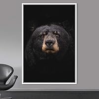Framed Canvas Wall Art Bear Animals Bear Expressive Living Room Multicolor Photography Tropical - 16x24 inches