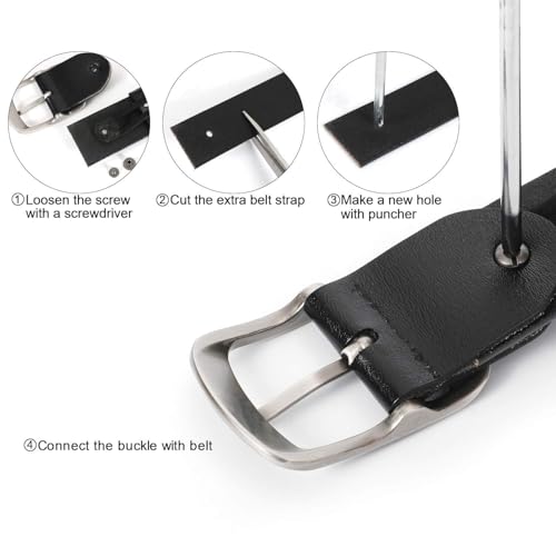 Image of WHIPPY Women Leather Belts for Jeans Pants Fashion Dress Belt for Women with Solid Pin Buckle
