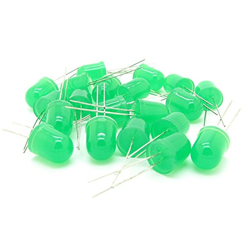 50pcs 10mm Green Round RGB led Diode Lights Top Ultra-Bright Green Lights 2 Pin Lighting Bulb Lamps Electronics Components Light Emitting Diodes