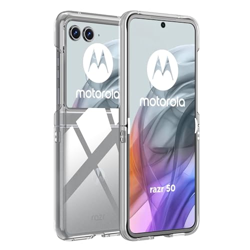 Funda Motorola Moto Razr 50, Ultra Delgada Resistente a los Golpes Carcasa Protectora Absorción de Impactos Transparente