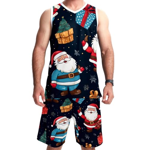Combinaison de basket-ball Père Noël avec poches pour uniforme d'équipe fun grande taille
