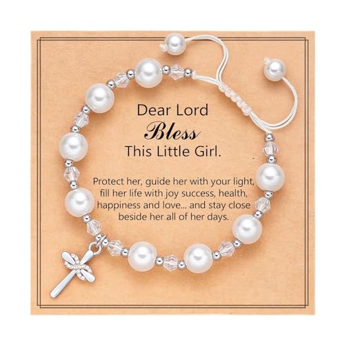 Image of Infinity Cross Bracelet for Girls Baptism First Communion Easter Confirmation Birthday Christmas Gifts