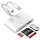 [Apple MFi Certified] SD Kartenleser für iPhone iPad, 3 in 2 Lightning USB C SD Kartenleser mit SD/MicroSD/USB3.0 Slots, USB C OTG Adapter Speicherkartenleser Kamera Kartenleser für iPhone16/Samsung