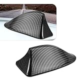 getfay 1 PC Car Shark Fin Antenna, Signal Enhancement Reduce Wind Drag Roof Tail Decoration, No Punching Paste Installation Antenna, Universal for Car Modification Accessory (Carbon Fiber Black)