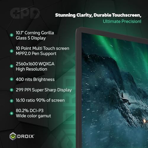 Image of GPD Win Max 2 Handheld Gaming PC, 10.1-Inch Touchscreen, AMD Ryzen, Gaming Controls, Backlit Keyboard, OCuLink Port - 2025 Edition (Ryzen AI 9 HX 370), 32GB RAM / 4TB SSD, Matte Black