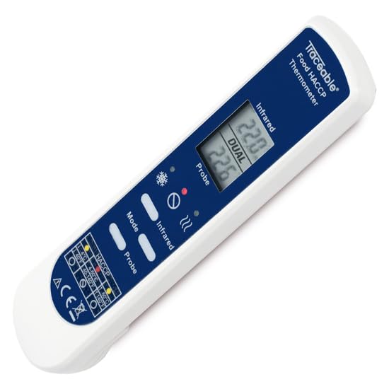 Traceable 2-in-1 Waterproof Calibrated HACCP Food Thermometer with Integral Fold-Out Probe
