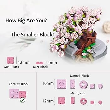 Image of SKY LINE OCEAN Kid Mini Bricks Building Blocks Sakura Tree Model || 6 Months Structural Warranty || (426+ Pcs)