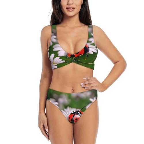 Maillot de bain gainant 2 pièces pour femme effet ventre plat à fleurs