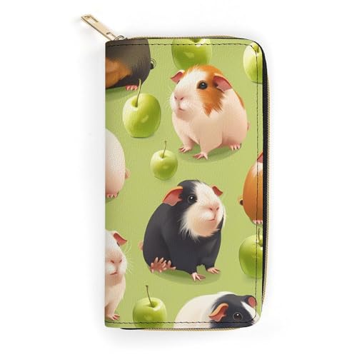 Guinea Pigs (1) Wristlet Wallets for Men Women Leather Purse Clutch Cute Card Holder