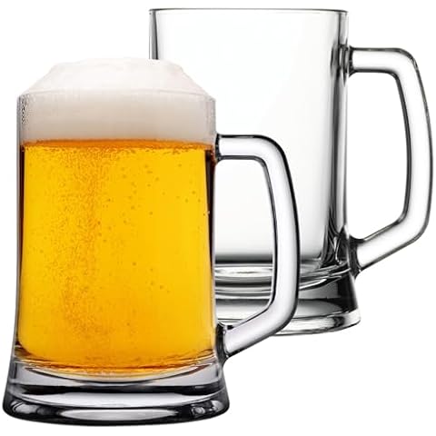 Queensway Pub Style Beer Mugs with Handle Cover