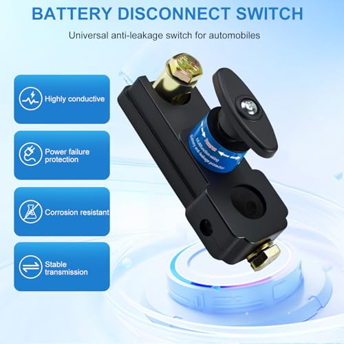 Image of TecoKart Battery Cut Off Switch 12V /24V - Heavy Duty Car Battery Disconnect Switch, Battery Kill Switch for 12V /24V Car, RV, Truck, Boat, Motorcycle - Easy Manual Shut Off, Prevents Battery Drain