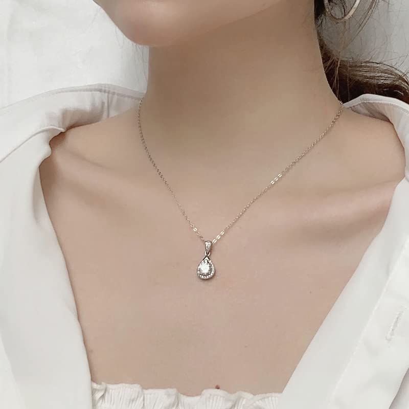 14K Gold over S925 Silver Teardrop 3ct Diamond Pendant Necklace, VVS1 D-Color, Thoughtful Valentine's Day Surprise for Women2