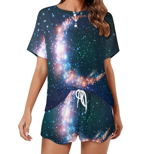 Pyjama femme manches courtes Lune Incandescente anti chaleur pour l'été