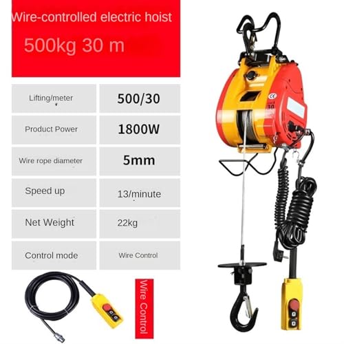 Polipasto eléctrico portátil 500kg con control por cable 30m miniatura 2