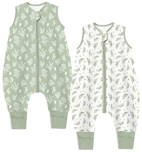 Chilsuessy Toddler Sleep Sack with Feet 2-3 T, 0.5 TOG Cotton Baby Wearable Blanket with Legs, Sleep Bag Walker with 2-Way Zipper