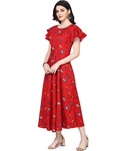 Image of OOMPH! Women's Crepe A-Line Maxi Dress - Scarlet Red