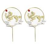 Abaodam 2 adornos para tartas de cumpleaños de estilo chino para fiestas