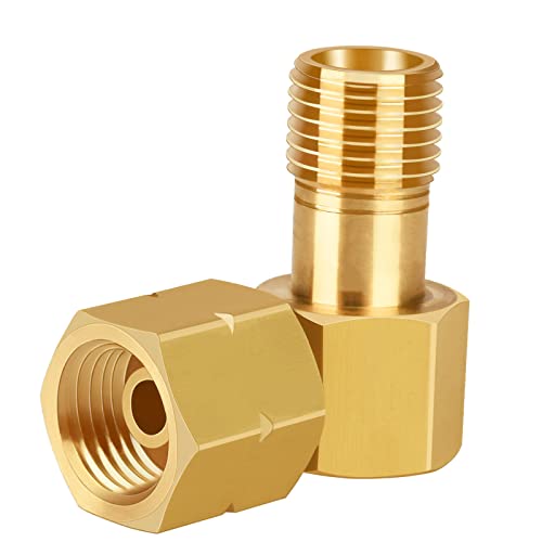 Verbindungswinkel 90° 1/4’’ Zoll Linksgewinde Verbindungswinkel Gas 1/4’ ’ Linksgewinde 90 Grad Eckverbinder Messing für Campingkocher/Gasherd/Backofen