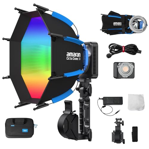 Amaran Ray 120c - Luz LED COB de vídeo (120 W, montaje Bowens, ACE E--Lock, compatible con control por aplicación y NFC con softbox CRI 95 TLCI 95)