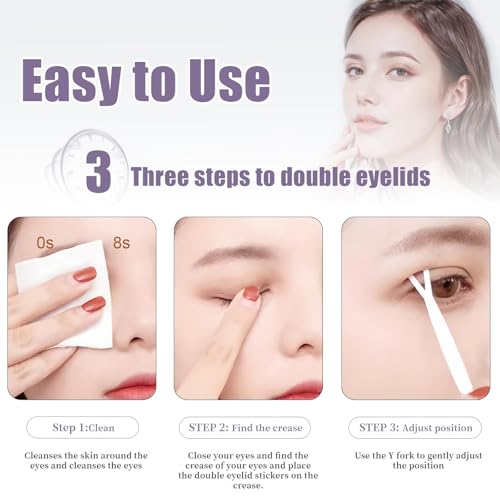 600 Stück Schlupflid Tapes, Augenlid Stripes Unsichtbare Doppelte Schlupflider Tape Augenlid Lifting ohne OP, Wasserdicht Eyelid Klebeband Augenlid Aufkleber Band mit Gabelstangen Pinzette, Hautfarbe