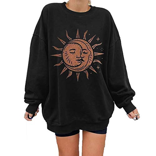 Aniywn Womens Sunflowers Print Sweatshirt Crewneck Sweatshirts Long Sleeve Oversize Boyfriends Pullovers Tunic Tops