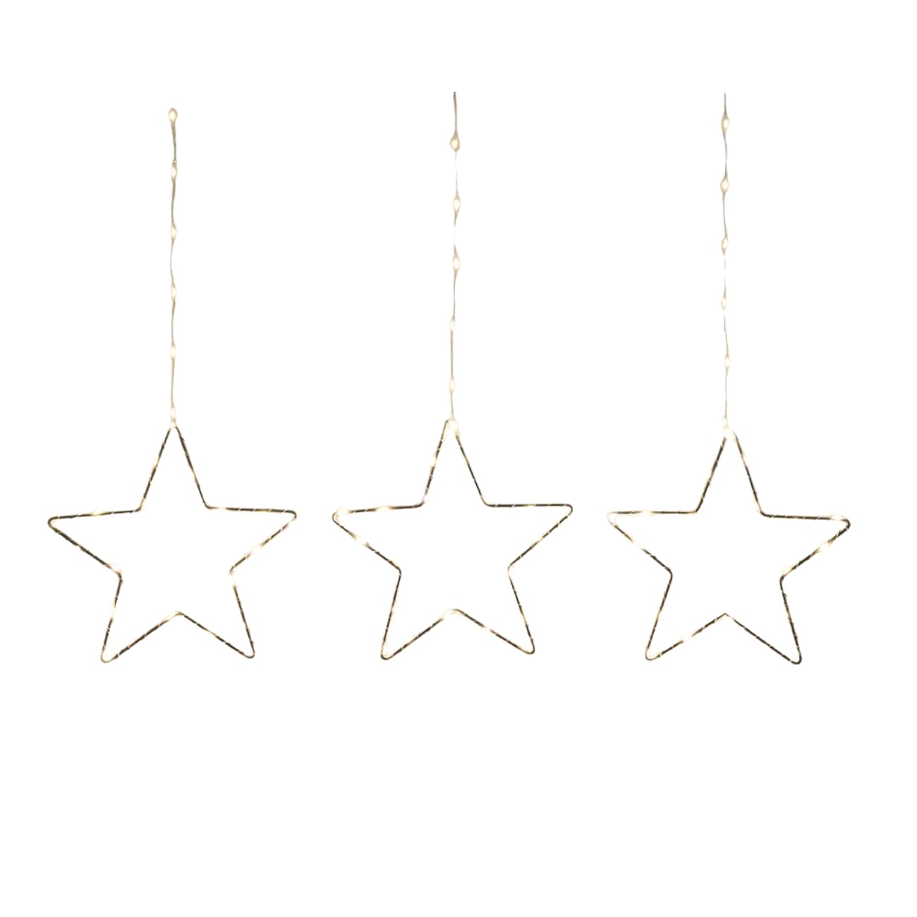 Lights4fun Set 2 x 3 Leuchtsterne | Mikro-LEDs batteriebetrieben | Stern-Dekorationen für Außen & Innen | Weihnachten Weihnachtsdeko Weihnachtsbeleuchtung Fensterdeko | 20 x 20 cm
