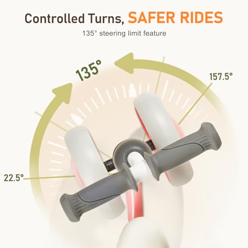 Image of Colorful Lighting Baby Balance Bike Toys for 1 Year Old Girl Gifts, Balance Bike 1 Year Old No Pedal, 12-24 Months Toddler Ride on Toys with 4 Silent Wheels & Soft Seat, 1st Birthday Gifts, Pink