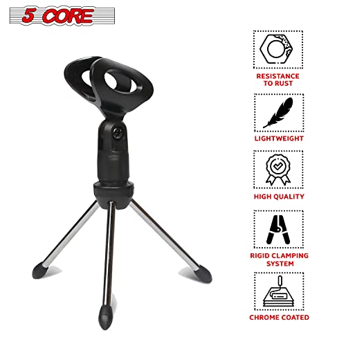 5 Core MINI TRIPOD MIC STAND Desk Mic Stand • Angle Adjustable Table Tripod • Portable Desktop Microphone Stand • Includes Universal Mic Holder • Compatible W Dynamic Handheld Microphones Mini Tripod Mic Stand thumb #1