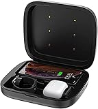 HHORB 4 en 1 Chargeur sans Fil Rapide, 15W Chargeur Induction Rapide Portable, UV Stérilisateur, pour Périphériques Prenant en Charge Toutes Les Normes De Tarification sans Fil QI,Blanc,Noir