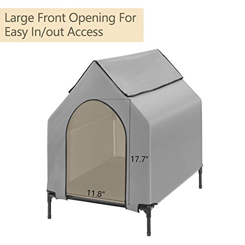 Zooba 2 In 1 Elevated Large Dog House, Weatherproof 600D Pvc Dog House With Strong Beam Support Up To 55 Lbs, Breathable Textilene 2X1 Dog Bed With Extra Carrying Bag #TOP2