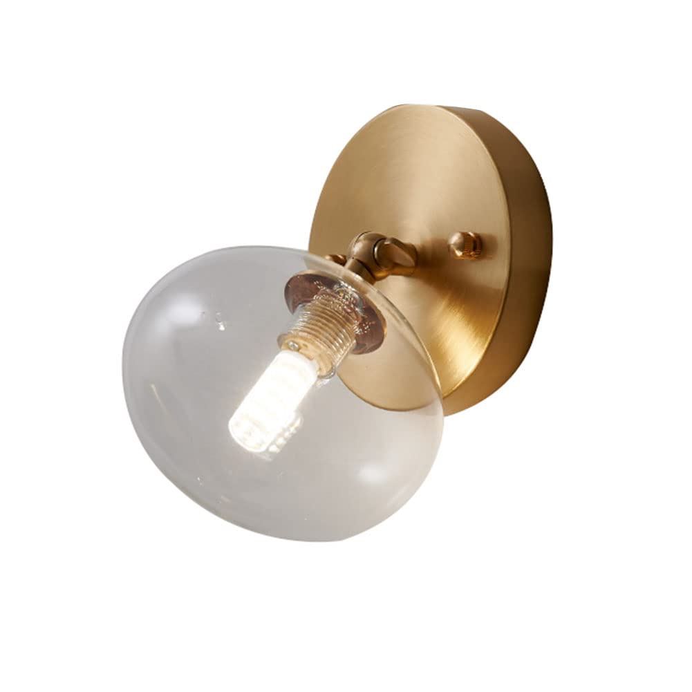 HUAYUSEDF Modern Wall Lights Indoor Creative Glass Ball Lamps G9 Nordic Minimalist Sconces Lighting for Bedroom Living Room Hallway Hotel Kitchen Display(A)