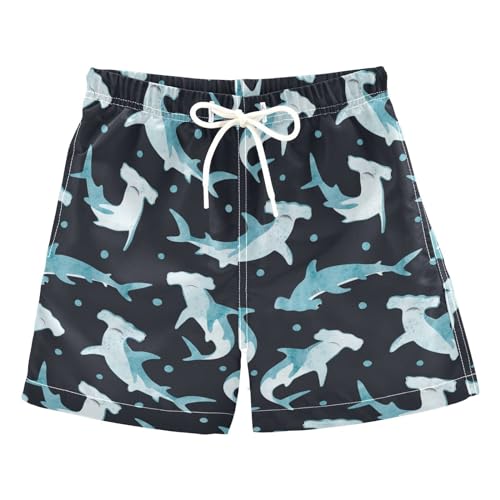 Hammerhead Shark Swim Trunks for Boys Toddler Quick Dry Beach Board Shorts Swimwear with Liner