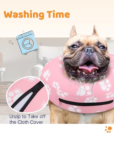 Image of Supet Inflatable Dog Cone Collar for Large Medium Small Dogs, Soft Cone Collar for Dogs Cats, ECollar Doggie Neck Donut Dog Cone Alternative After Surgery