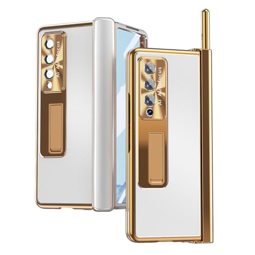 Coque Samsung Z Fold 4 or et argent en métal : l'accessoire de bureau idéal avec stylet