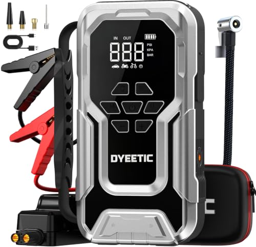Arrancador de coche 8000A con compresor 150PSI y bateria booster 12V para motores gasolina y diesel