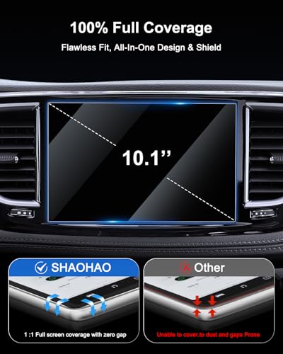 Image of SHAOHAO for 2026 2027 Chrysler Pacifica Screen Protector for 2021-2026 2027 Chrysler Pacifica / 2025 2026 Voyager Accessories 10.1 Inch Tempered Glass Anti Fingerprint & Scratch HD Clear Bubble Free
