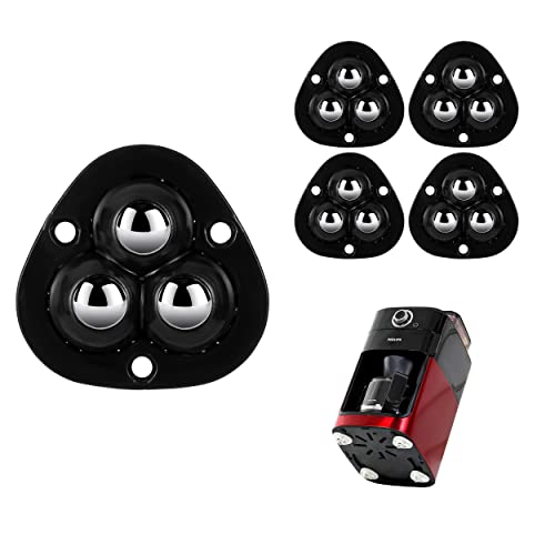 4 PCS Small Appliance Casters Wheels Sticky Swivel Sliders Mini Self Adhesive Universal Wheel 360 Degree Rotation Storage Box Furniture Bins Bottom Trash Can Kitchen Appliances Caster (Black)