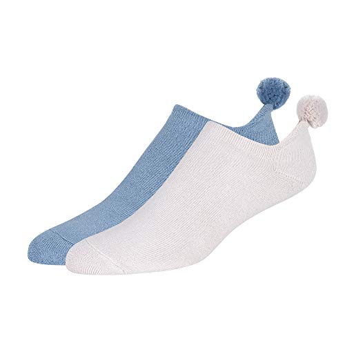 Lemon Women's 2-Pack Powder Pom Ped Sock, Dusty, One Size