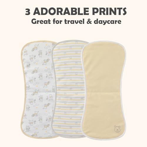 Image of Disney Baby Burp Cloths 3-Pack - Mickey Mouse and Minnie Mouse Soft Absorbent 20 inch x 10 inch Leakproof Burping Rags for Baby Boys Girls & Unisex Newborns & Infants