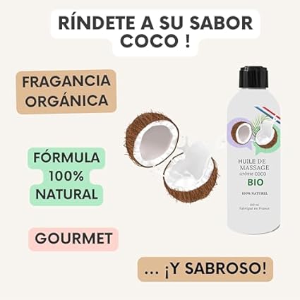 Aceite masajes eróticos comestibles/gel lubricante parejas. Para masajes corporales y eróticos íntimos, lubricantes adultos, mujer. Estimulador, íntimo. Estimulantes. Sabor ecológica (200, Coco)
